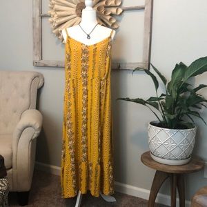Sleeveless Summer Dress Mustard Yellow